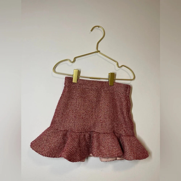 Janie and Jack Girls Pink/ Gold Tweed Boucle Skirt Metallic - Picture 1 of 8